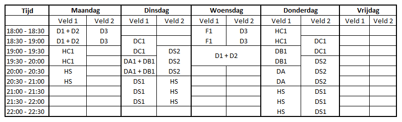 Veldtrainingen najaar 2018-2019a